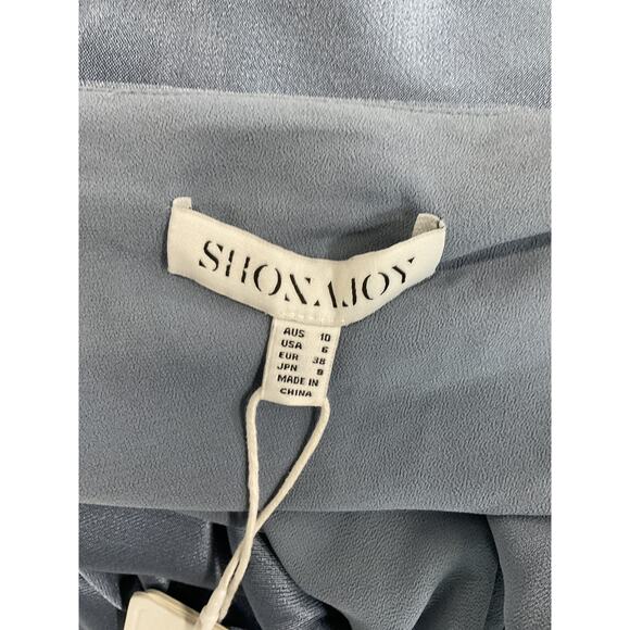 Shona Joy 'Lily Bias' Blue Satin Ruched Midi Dress Size 6 - NWT - Picture 4 of 5